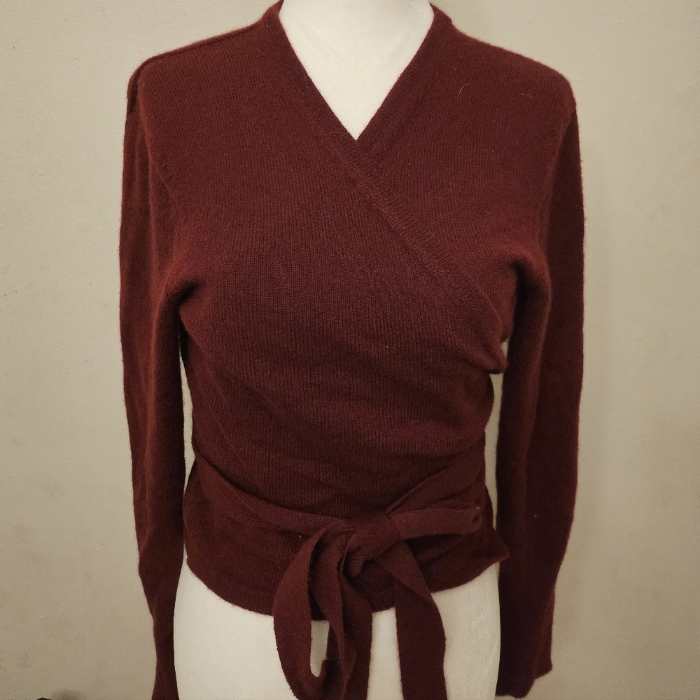 360 Cashmere Cropped Wrap Top